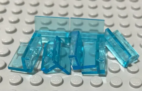 LEGO Trans Light Blue Panel 1x2x1 with Square Corners   Lot of 7