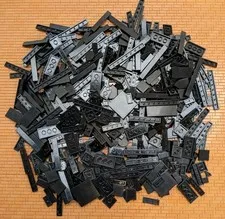 LEGO 400pcs Black Tiles 1x2 1x3 1x4 1x6 1x8 2x4 2x2 Mix Tiles Flat Plate Smooth