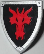 Lego Triangular Shield Red Dragon Castle Knights For Minifigures 3846pb035