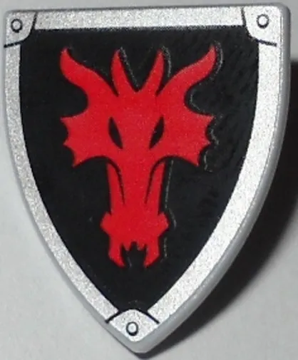 Lego Triangular Shield Red Dragon Castle Knights For Minifigures 3846pb035
