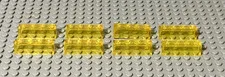 (8) LEGO Classic Space Trans-Yellow 1x4 Bricks w/out Bottom Tubes (3066)