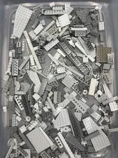 1 lb. Bulk Mixed Gray Legos - standard blocks and unique pieces (Lot J)