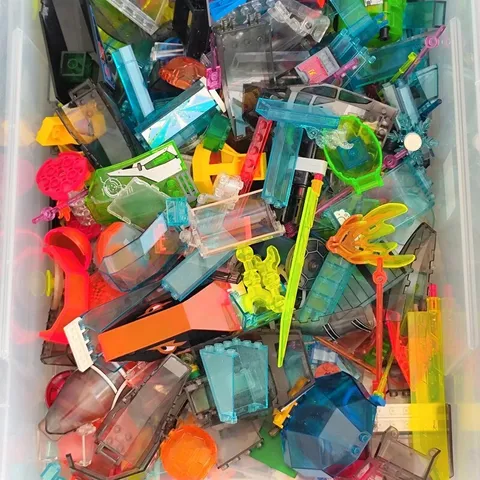 LEGO Bulk Mixed Pieces 250 Grams Neon Fluorescent Transparent Assorted