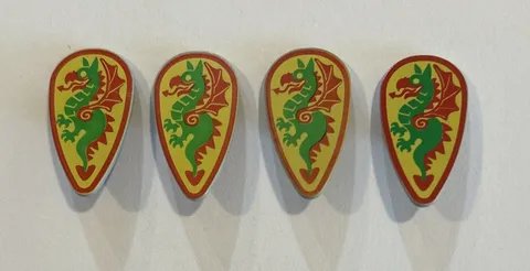 Lego Dragon Master Knights Castle Minifigure Green Dragon Ovoid Shield x 4