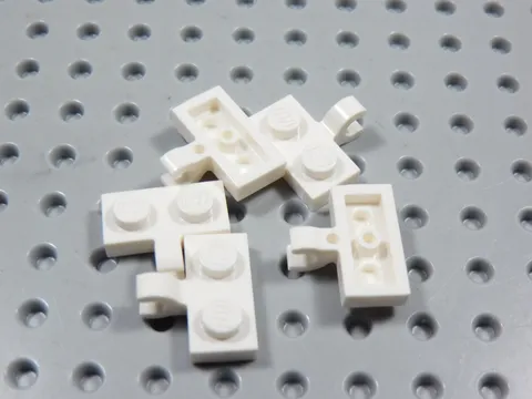 LEGO Lot of 5 White 1x2 Modified Plates w/ Clip on Side BH