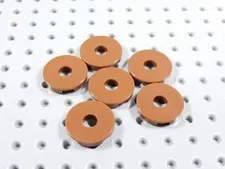 LEGO Lot of 6 Reddish Brown Round 2x2 Smooth Plates w/ Open Center BA