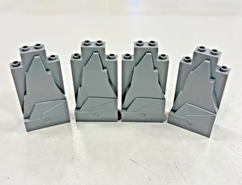 LEGO 47847 Light Bluish Gray Rock Panel 2x4x6 Castle Wall Mountain : Pack of 4