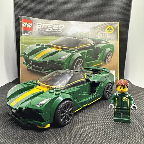 LEGO Speed Champions Lotus Evija 76907 w/ Instructions & Minifigure No Box