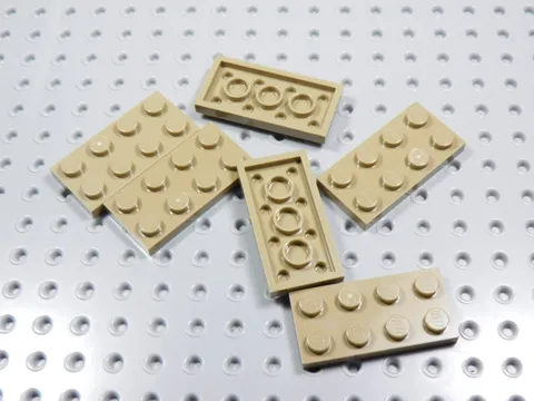 LEGO Lot of 6 Dark Tan 2x4 Plates BN