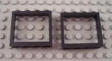 LEGO Lot of 2 Black 1x4x3 Window Piece NO Glass