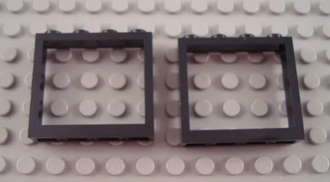 LEGO Lot of 2 Black 1x4x3 Window Piece NO Glass