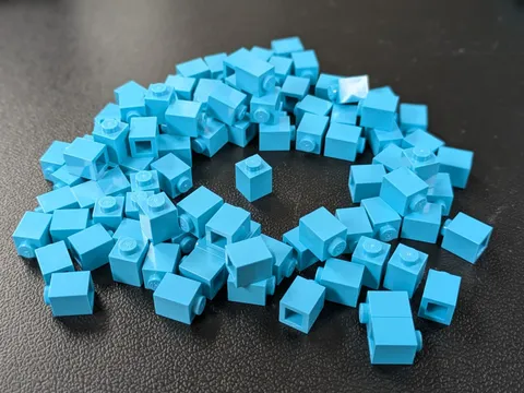 LEGO 100x Medium Azure 1x1 Brick (3005) Building Bricks Lot Bulk MOC