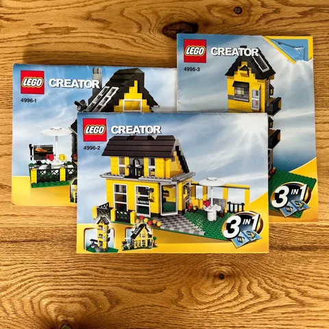 LEGO Creator Instruction Manuals 4996 Beach House 3-in-1 Set 1 2 3 Yellow OS
