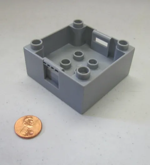 Lego Duplo SOLID GREY SHIPPING CRATE BOTTOM PART CARGO Block Train Truck