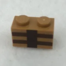 LEGO 3004pb123 Medium Nougat Brick 1 x 2 W/ Reddish Brown Minecraft Crafting