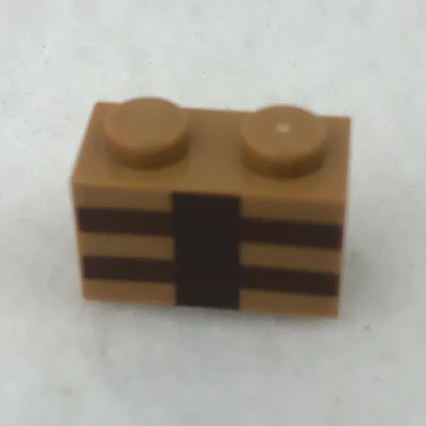 LEGO 3004pb123 Medium Nougat Brick 1 x 2 W/ Reddish Brown Minecraft Crafting