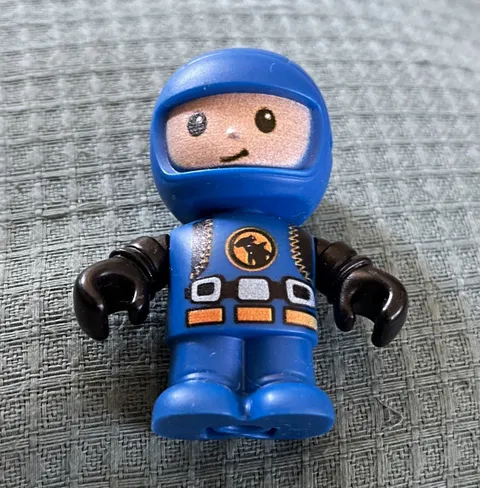 LEGO Blue Space Minifigure Figure Character w/ Black Hands, 2 inches