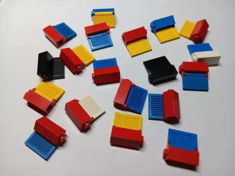 LEGO BULK LOT 19 MODIFIED BRICKS SHUTTER HOLDER 1X1X2 AND SHUTTERS #3581 3582