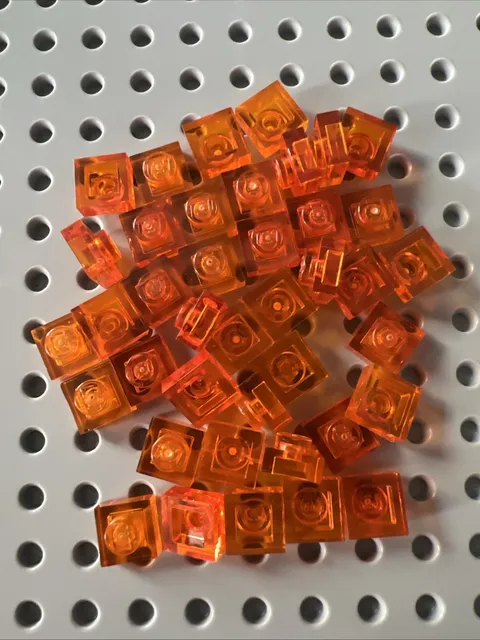 LEGO 3024 1x1 Trans-Orange Plates Mosaic Parts 40pcs