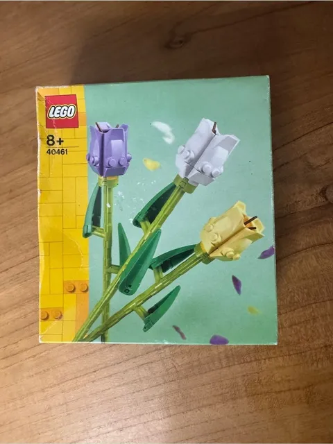 Lego Flower Bouquet with Purple White and Yellow Tulips