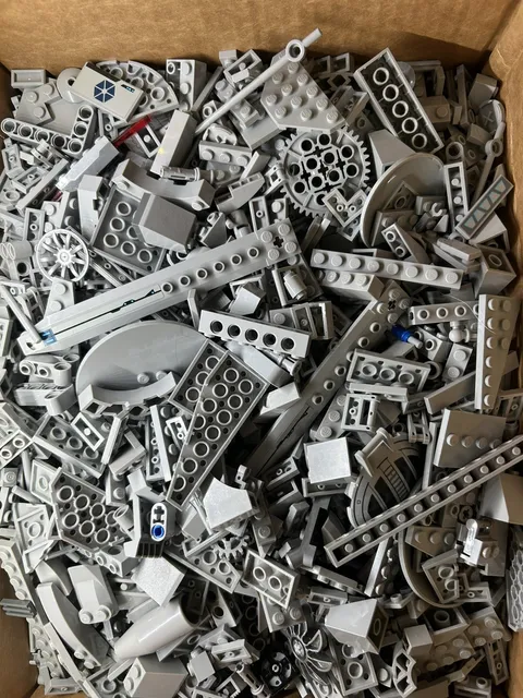 LEGO Lot - 700 Grey Mixed Variety Pieces- Parts & Pieces