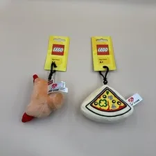 LEGO NYC Pizza & Hot Dog Plush Bag Tag Charms New York Store Exclusive
