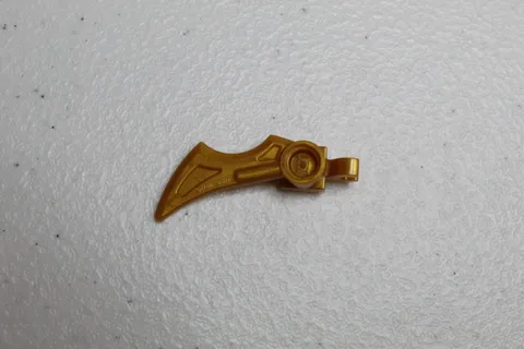 LEGO Wing/Blade 1x4 Part 98347 and 1x1 Latch Piece - Pearl Gold