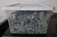 LEGO Bulk lot (Light Bluish Gray)-7 lbs. 12.2 oz Various Bricks, Parts & Pieces.