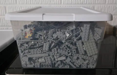 LEGO Bulk lot (Light Bluish Gray)-7 lbs. 12.2 oz Various Bricks, Parts & Pieces.