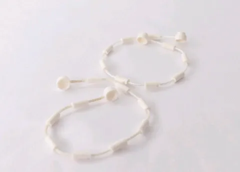Lego String with End Studs and Grips 21L -White- Part x64pb01 Lot Of 2