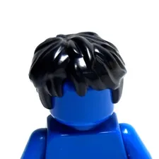 Lego - Minifigure Hair - Black, Messy, Wavy, Bangs