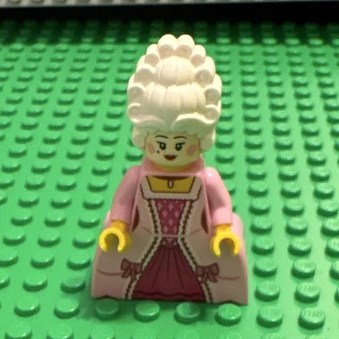 LEGO Minifigures Female Minifigure Pink Dress with White Hairpiece Plastic