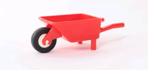 Lego Green Minifig Utensil Wheelbarrow Complete Assembly with Tire