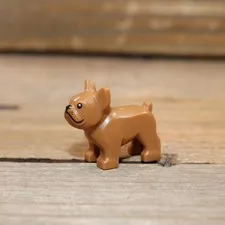 LEGO City Medium Nougat Brown French Bulldog Pug Pet Animal Dog Fig 29602pb01