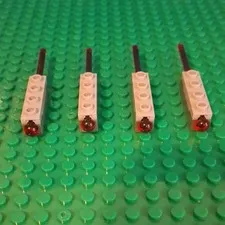 LEGO Light Bluish Gray 1x4 spring Launcher With Red Missile. 4 Total