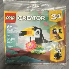 LEGO Creator 3-in-1 Tropical Toucan Polybag Set 30688 59 Pieces Ages 6+