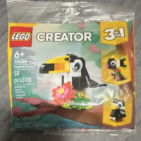 LEGO Creator 3-in-1 Tropical Toucan Polybag Set 30688 59 Pieces Ages 6+