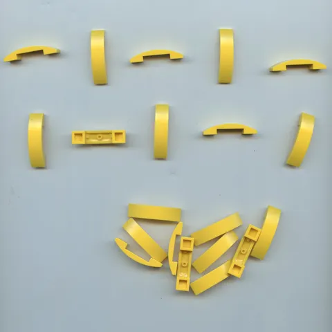 LEGO x 20 Yellow Slope, Curved 4 x 1 x 2/3 Double 93273