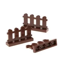 3x LEGO Fence 1x4x2 Red Brown Railing Slat Fence 10275 33303