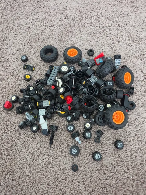 LEGO Bulk Lot Wheels Tires Axles Rims Vehicle Car Truck Pieces Mixed