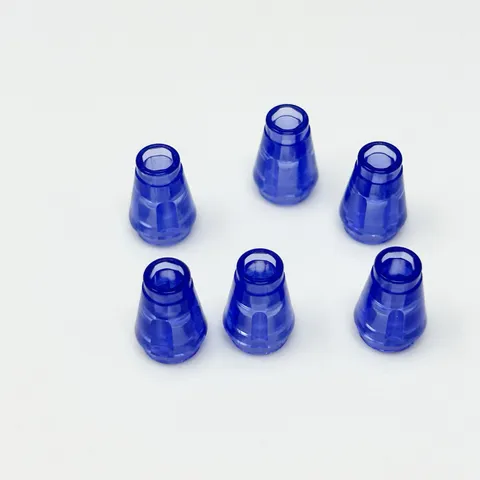 4589b LEGO Parts Cone 1x1 w/ Top Groove TRANSPARENT PURPLE (6)