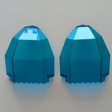 LEGO 2pcs Trans-Blue Quarter Dome 10x10x12