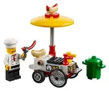 Sealed Retired LEGO CITY (30356) Minifigure  Vendor + Hot Dog Stand In Polybag