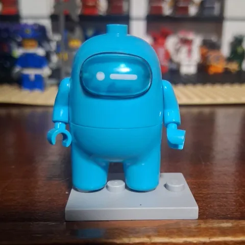 LEGO Among Us Blue Crewmate Minifigure Custom 3D Printed w/ Display Base
