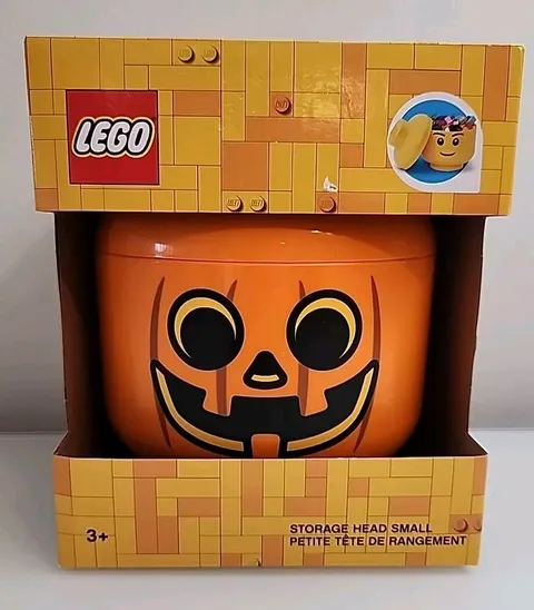 LEGO Storage Head Small Size Pumpkin Jack O'Lantern Container 🎃 NEW