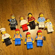 LEGO Minifigures Assorted Minifigure Lot of 9 - Construction, Chef, Nurse, etc