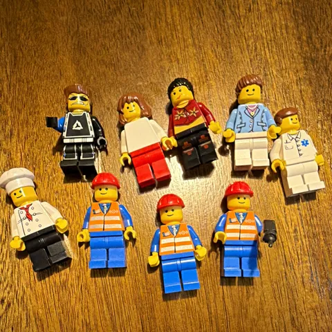 LEGO Minifigures Assorted Minifigure Lot of 9 - Construction, Chef, Nurse, etc