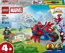 LEGO Marvel Spidey & His Amazing Friends Spidey on his Motorcycle vs Rhino 11206