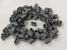 Lego x100 New Dark Bluish Gray Technic, Liftarm Thick 1 x 2 Axle Hole # 60483