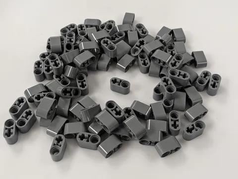 Lego x100 New Dark Bluish Gray Technic, Liftarm Thick 1 x 2 Axle Hole # 60483